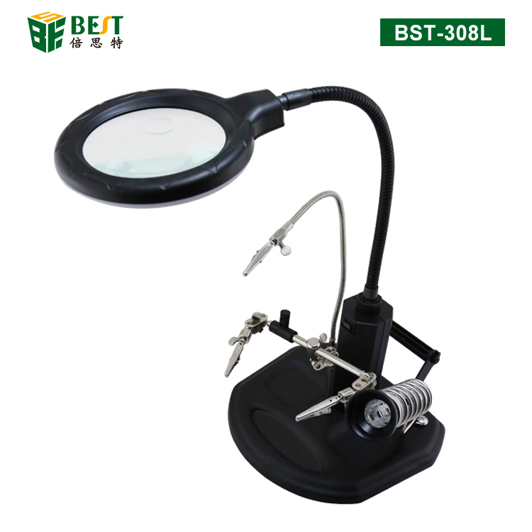 BST-308L 带辅助夹台式放大镜 焊接放大镜