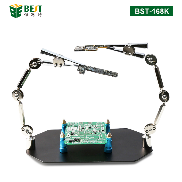 BST-168K 维修焊接台式夹具 PCB放大镜夹具 万向双头夹 反弹夹 万向双头夹具
