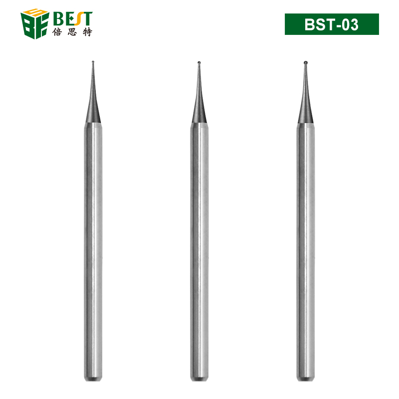 BST-03 层板钨钢打磨头 0.3/0.4/0.5mm电磨球形针 适用于智能手机主板维修电动打磨机球形刀头